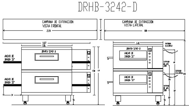 Horno de Banda Transportadora Modelo DRHB-3242-D